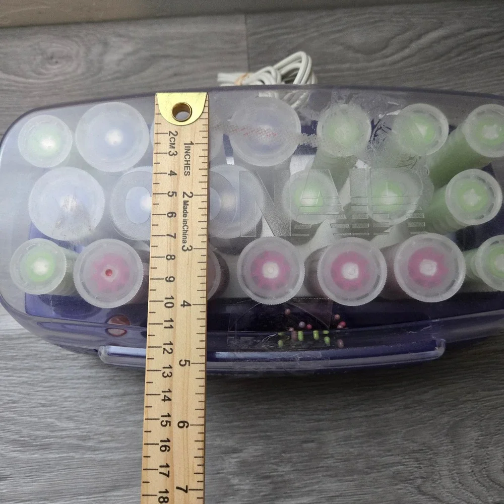 Conair Purple Hot Rollers Set Easy Start Multi-Size Heated Hair Curlers 7 Clips